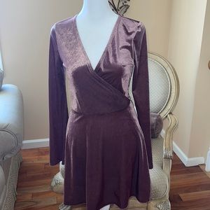 Express Velvet rose color flare dress